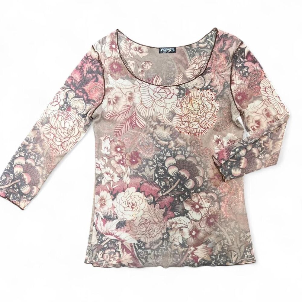 Y2K Energie All Over Print Tattoo Graphic Top B35